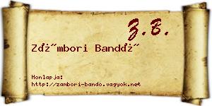 Zámbori Bandó névjegykártya